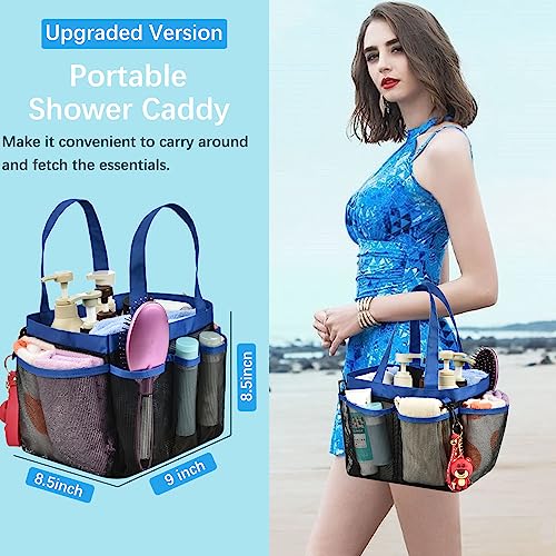 Haundry Collapsible Laundry Basket With Durable Leather Handles, 22'’ Tall X-Large Round Laundry Hamper For Clothes Storage, Blue Buffalo Plaid #TOP4