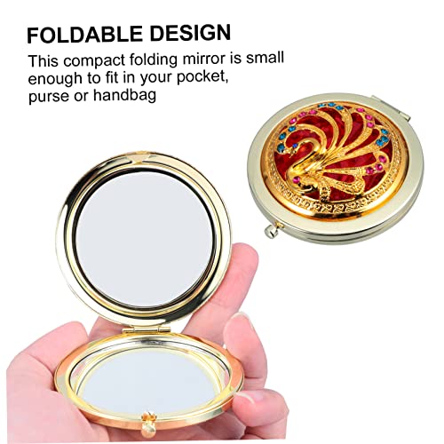 Espejo de Maquillaje Portátil Doble Cara Redondo LED miniatura 4