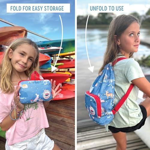 Drawstring Backpack for Kids – Foldable, Waterproof & Lightweight Kids Swim Bag | Travel, Gym, Beach Bag for Boys & Girls3