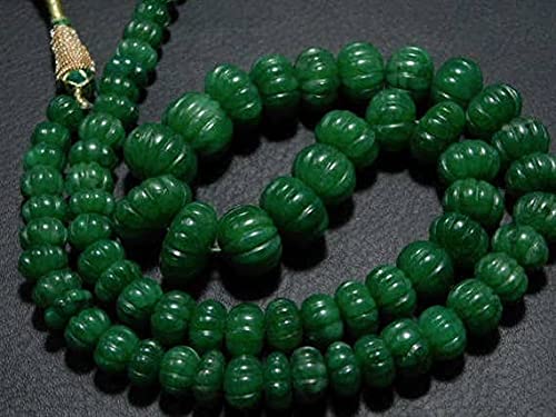 Émeraude teintée perles citrouille 391 carats pour collier bohème chic