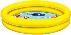 Piscina Banheira Inflável Infantil Bebe Criança 2 anéis 28 Litros - Grupo Ac Multi (Amarelo)
