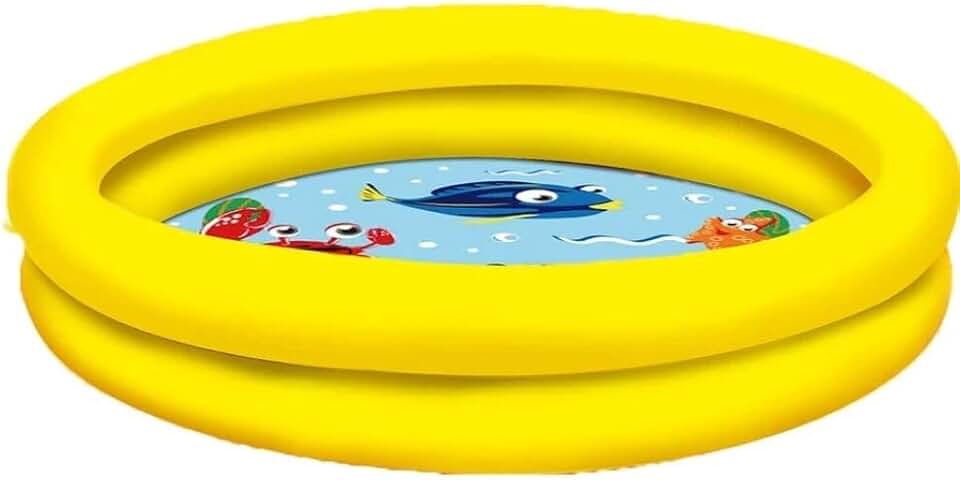 Piscina Banheira Inflável Infantil Bebe Criança 2 anéis 28 Litros - Grupo Ac Multi (Amarelo)