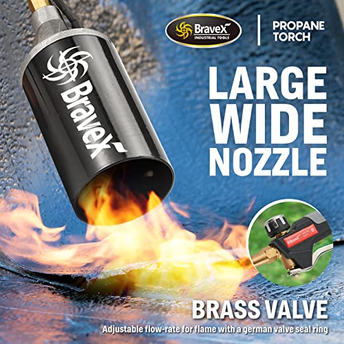 Propane Torch Weed Burner With 10Ft Hose (Ccsaus Certified), Weed Torch With Turbo Trigger Push Button Igniter, High Output 800,000 Btu For Roof Asphalt, Melting Ice Snow, Fit For 5-100Lb Propane Tank #TOP4