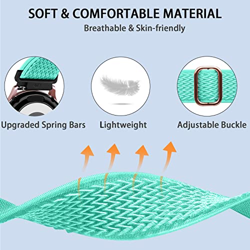 Charlam Compatible With Samsung Galaxy Watch 5 & 4 40Mm 44Mm/Pro 45Mm/Samsung Galaxy Acitve 2 Watch Band 40Mm 44Mm/Watch 4 Classic 42Mm 46Mm/Galaxy Watch 3 41Mm, 6 Pack 20Mm Sport Elastic Nylon Band,D #TOP2