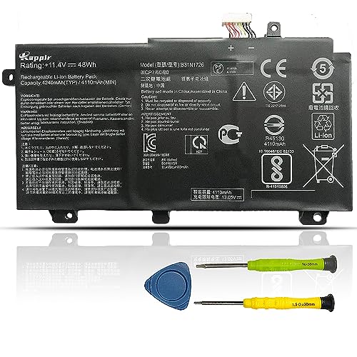 BOWEIRUI B31N1726 Laptop Battery Replacement for Asus FX80 FX86 TUF FX504 FX504GE FX504GM FX505 FX505DT FX505DY FX505GE FX505GD FX505GM A15 FA506IU A17 FA706II Series Notebook B31BNEH B31BN91 A41LK9H
