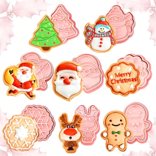 8 piezas molde 3D Santa Claus decoracion postres navidenos set decoracion pasteles regalos fiesta