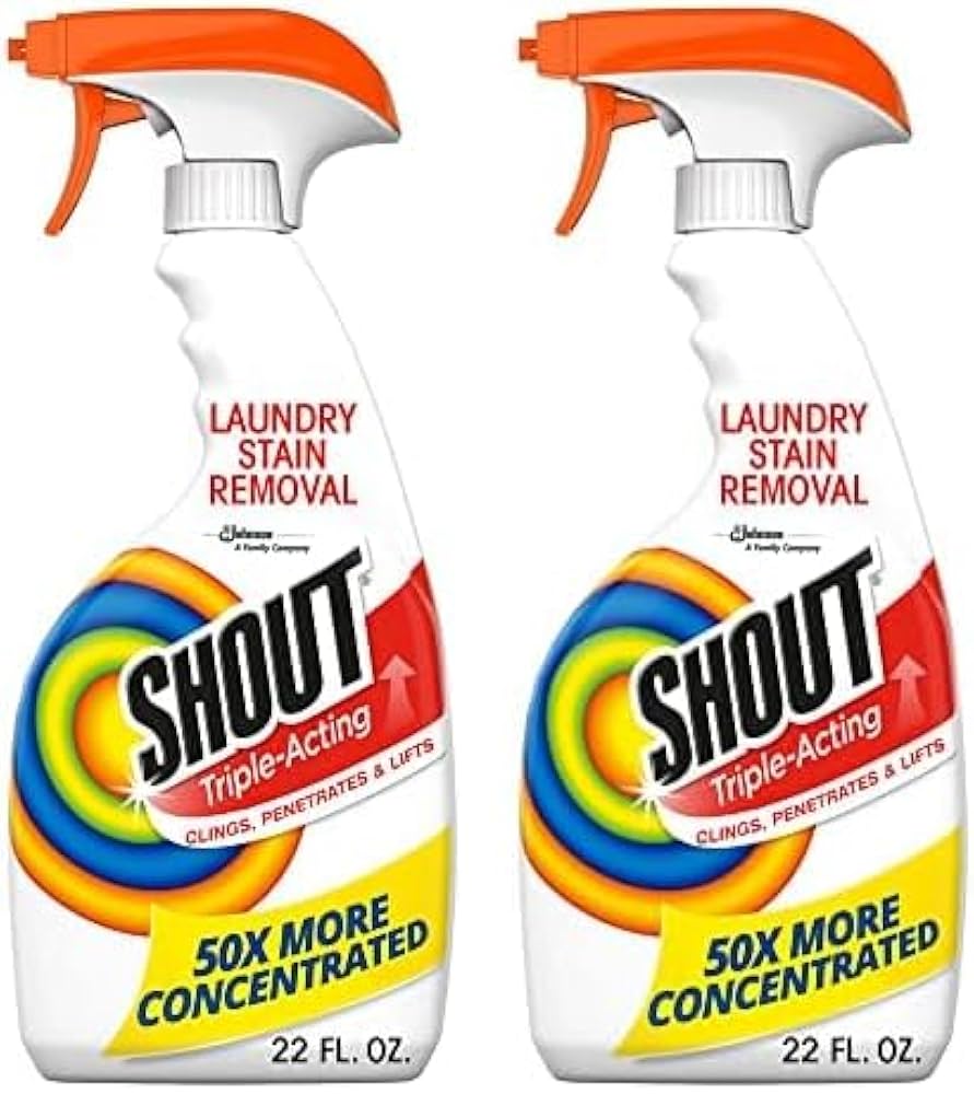Shout Triple-Acting, Laundry Stain Remover, 22 Ounce (Pack of 2)