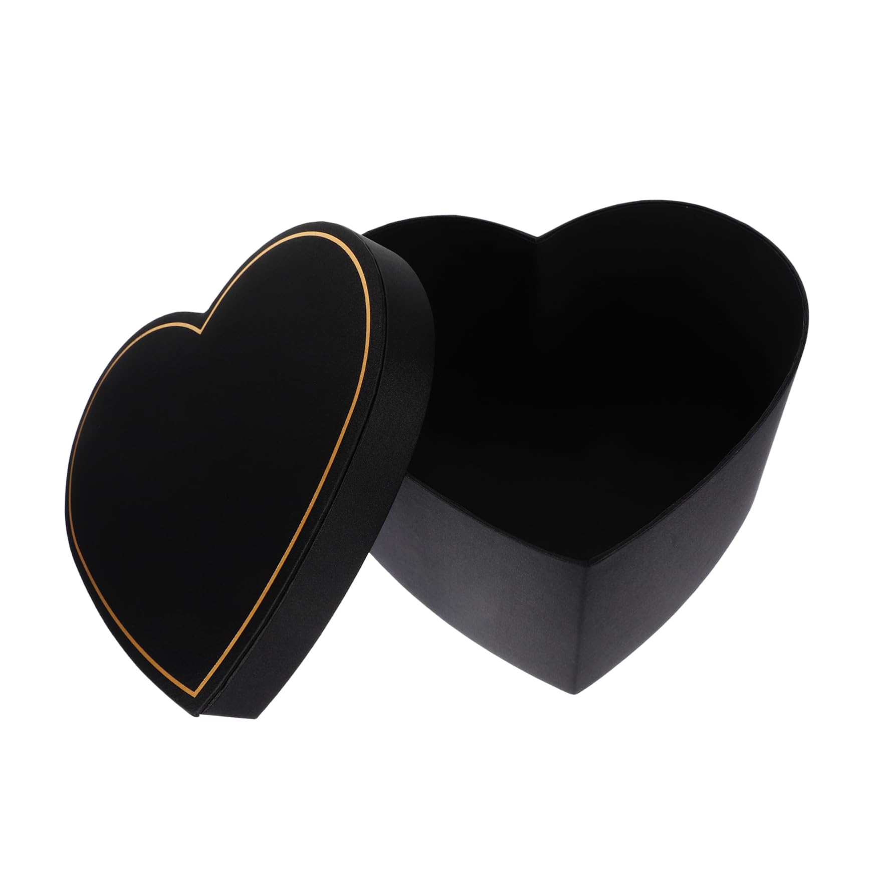 Healvian Geschenkbox Elegante aus Stoff Schwarze Herzförmige mit Deckel Süßigkeitenbox Verpackungskartons für Geschenke bei Restaurant oder Bridal Shower