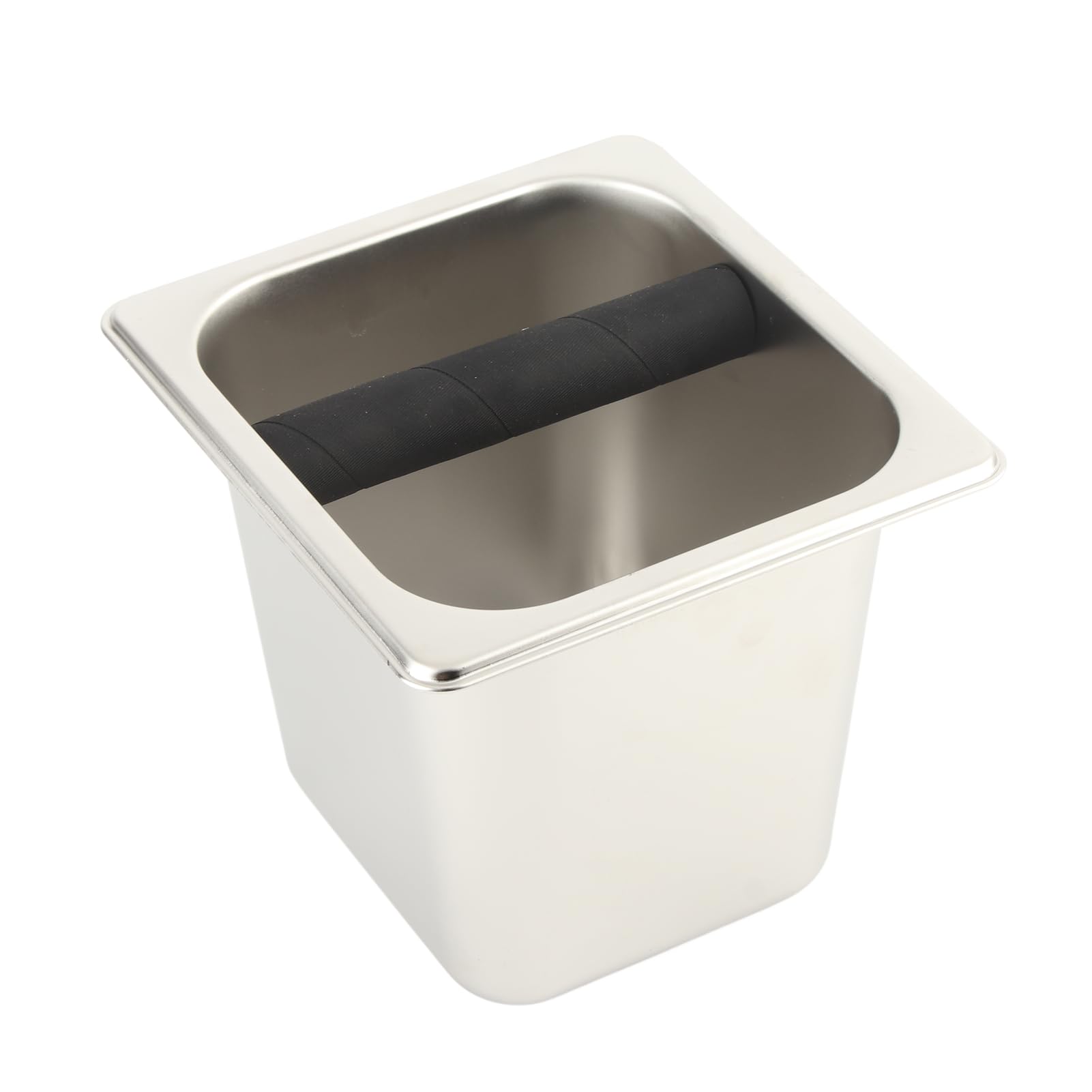 Contenitore residuo di caffè per caffè espresso in acciaio inossidabile Contenitore residuo di caffè con barra di gomma Professionista pesante Design di ciotola profonda (L)