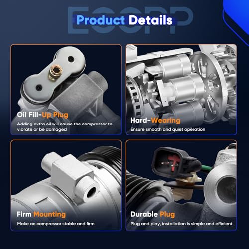 Image of ECCPP AC Compressor for Chevrolet Equinox for Pontiac Torrent 2006-2009 | Fast Cooling A /C Compressor with Clutch