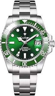 CADISEN メンズ腕時計 自動巻き 日本製 NH35ムーブメント サブマリーナー ドイツデザイナー レトロスタイル ダイバーズ 10気圧防水 機械式 ケース 付き 防水 ビンテージ ラグジュアリー ビジネス 仕事用 ドレスウォッチ ステンレススチール ベルト サファイアガラス 結婚式 パーティー 成人式 記念日 プレゼント C8216 (グリーン)