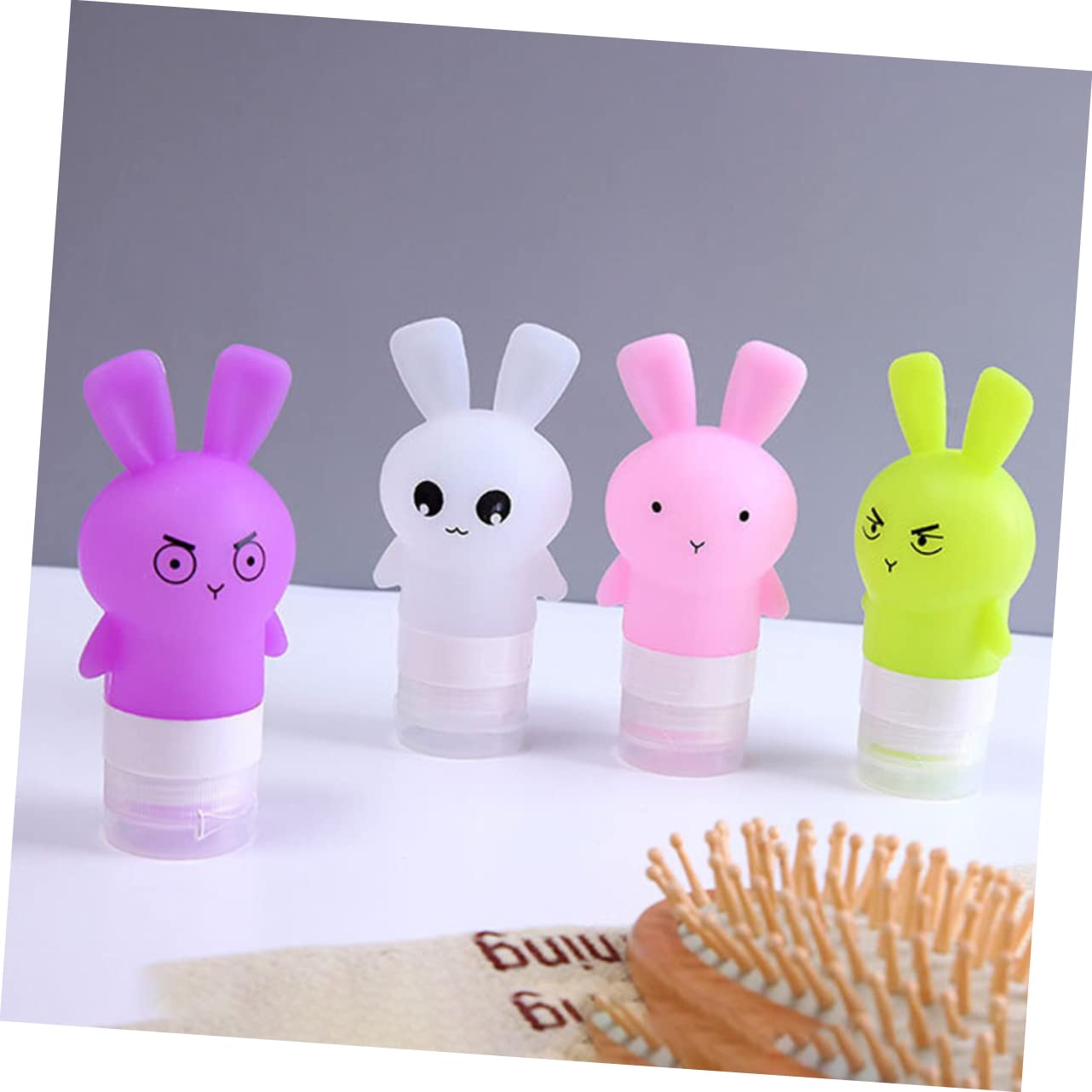 FRCOLOR 9piezas Botellas Para Viaje Envases De Cosméticos Portátiles Botellas De Relleno Para Loción y Gel De Ducha Diseño De Cartón Patrón Aleatorio