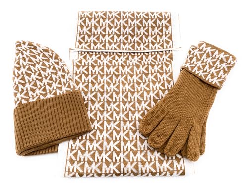 Juego de bufanda y gorro de lana suave Michael Kors de lujo