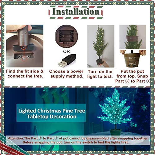 Lighted Mini Christmas Tree, Tabletop Led Xmas Tree With Remote Color Changing, Colorful 80Led Pre-Lit Artificial Small Tree In Pot With Hanging Ball Ornaments For Home Party Christmas Decoration, Rgb #TOP4