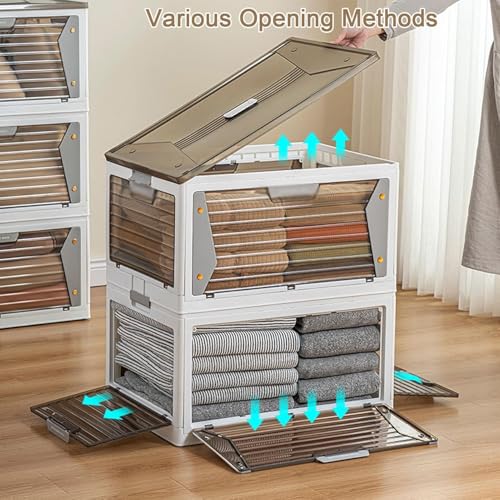 Bacs de rangement pliables et multifonctionnels empilables pour placard et dressing