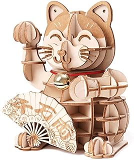 Rolife 3D DIY Wooden Puzzle Plutus Cat for Adults Teens Model Kits for Adults to Build