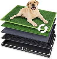Hundetoilette 76×51 cm – 5-Schicht Hundeklo mit Tablett & 2 Ersatz Kunstrasen – Geruchsfrei, rutschfest, Waschbar – Für Zuhause, Balkon, Indoor & Outdoor