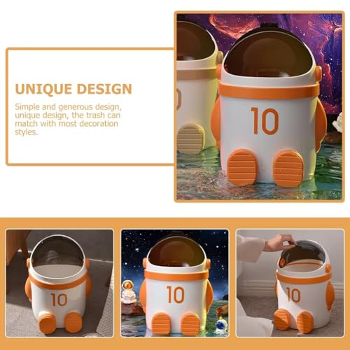 Caneca de basura temática astronauta con tapa, gran capacidad miniatura 3