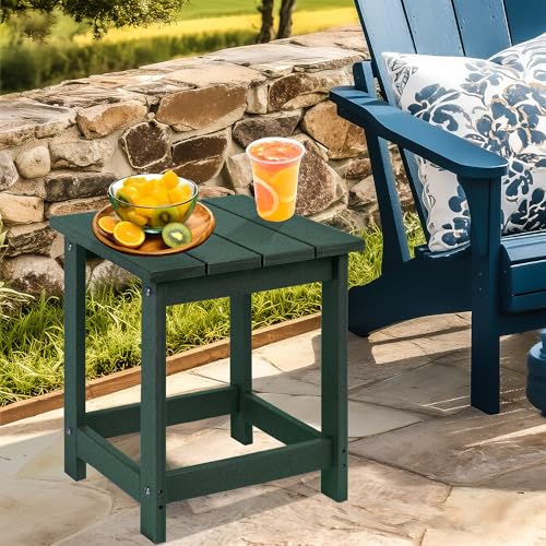 image for LZRS Adirondack Square Outdoor Side Table for Patio, Pool Composite Pa