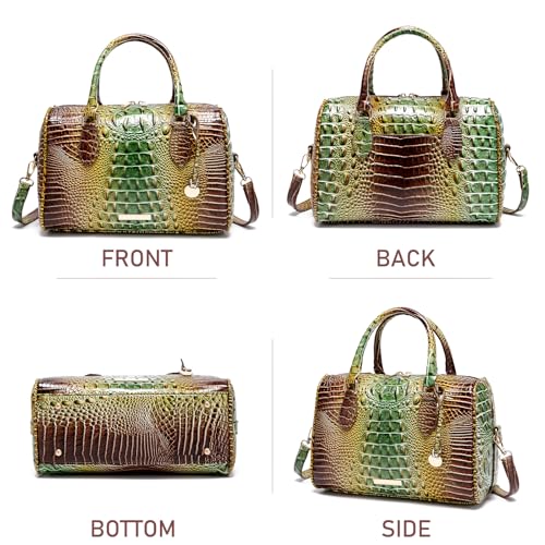 Image of Makcr Joacbv Top-Handle Crocodile Purses For Women Crossbody Leather Bags Trendy Large Capacity Tote with Shoulder Strap