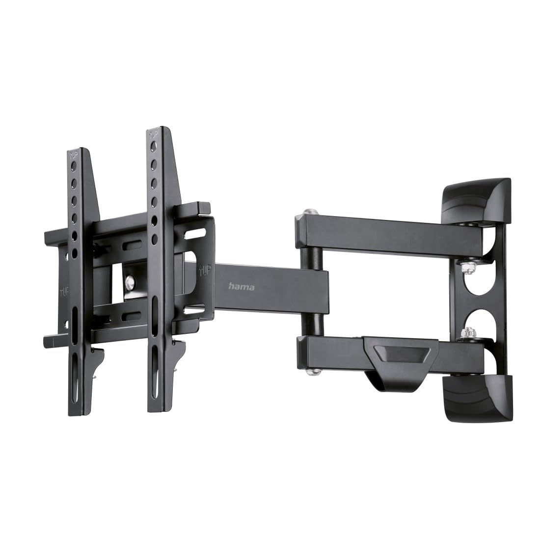 Hama TV Wandhalterung schwenkbar, neigbar, ausziehbar (TV Wandhalterung 19-50 Zoll, VESA 50x50 bis VESA 200x200, bis 25kg, mit fischer-Dübeln) schwarz