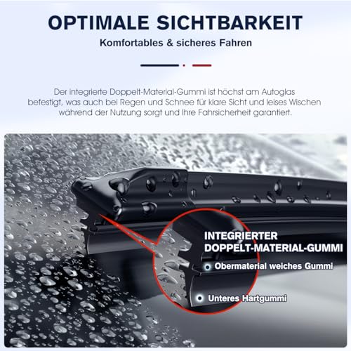GEARMONSTER Scheibenwischer Wischerblätter Vorne + Hinten Satz Autoscheibenwischer Heckscheibenwischer Wischerblätter-Set für VW LUPO 1998-2003 (3er Set: 525mm/475mm/300mm）