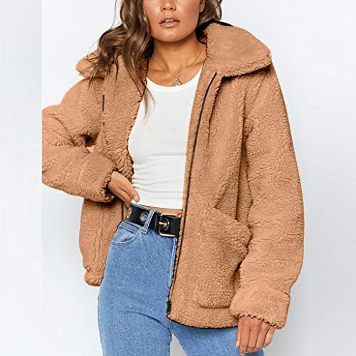 LOPILY Women's Teddy Bear Jacket Fluffy 