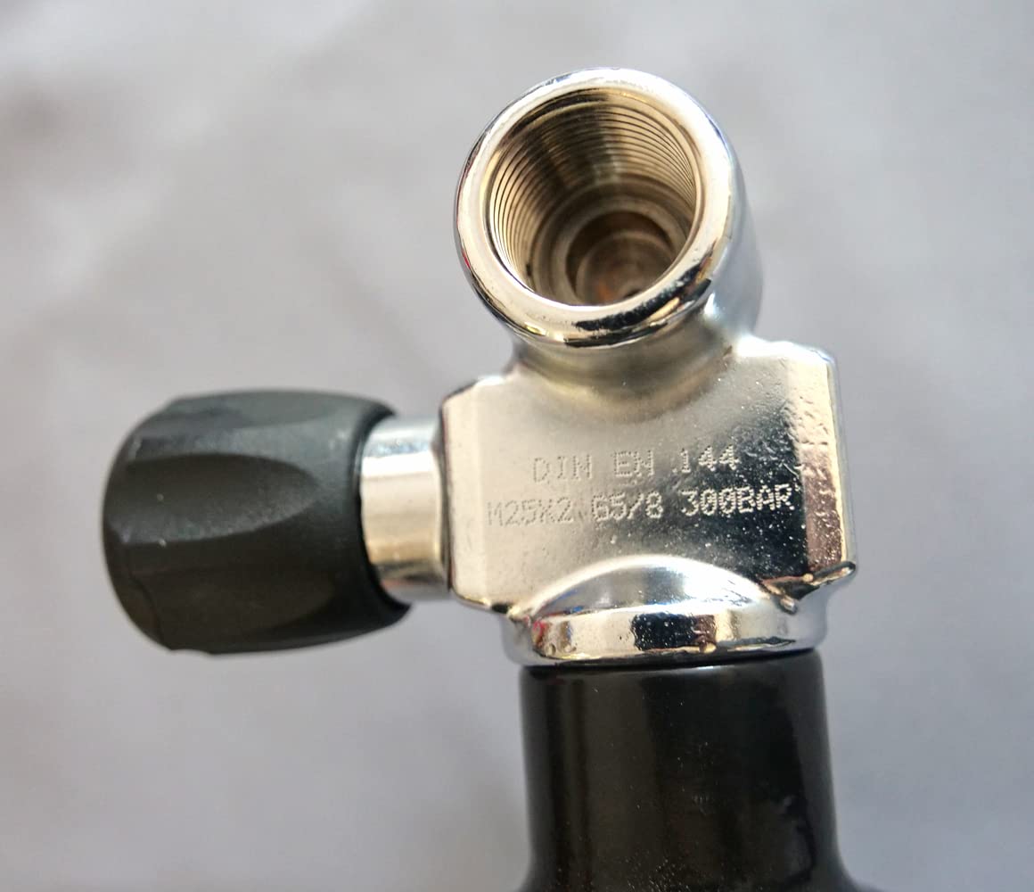 Bouteille de plongée 5 l 300 bar complète avec valve et pied blanc