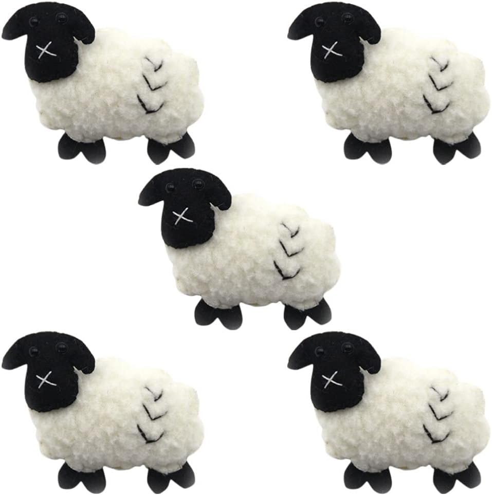 NOLITOY 5pcs Wool Felt Sheep Diy Small Sheep Crafts Felting