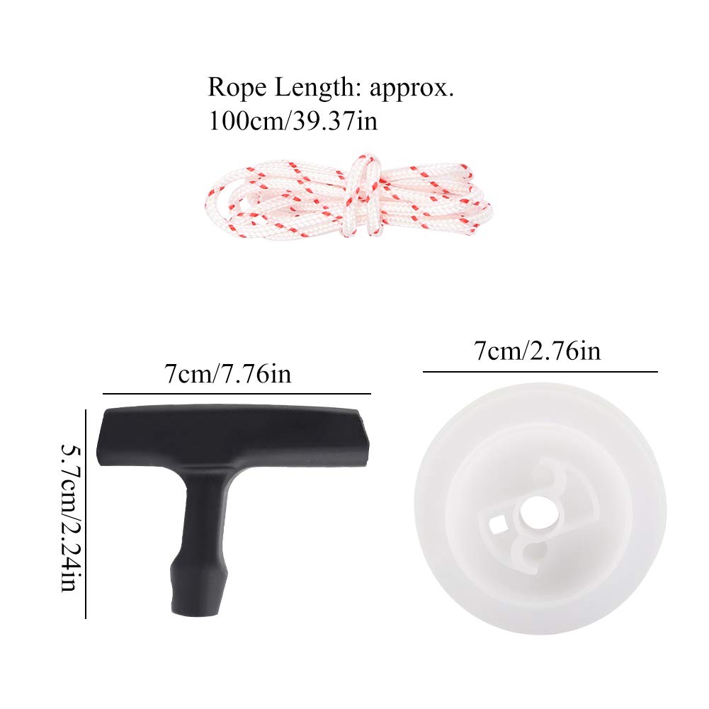 Starter Rope Set Universal Motor Starter Lawn Mower Replacement Recoil Spring Starter Handle Pulley for 029 039 MS290 MS390, Default - Image 2