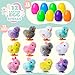 JOYIN 12 Pcs Easter Eggs Filled with Wind-up Toys, Colorful Egg with Wind-Up Jumping Chicks and Bunnies for Kids Easter Basket Stuffer, Party Favors, Classroom Prize