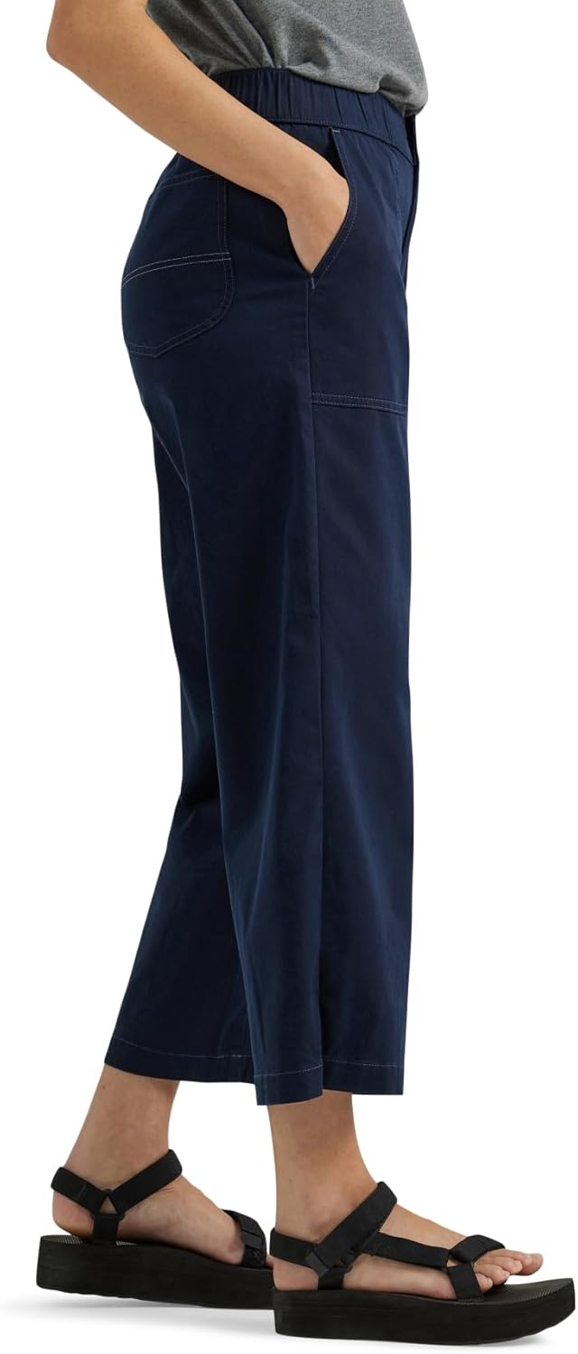 Lee Womens Ultra Lux Comfort Wide Leg Utility Crop Capri Pant - Image 2