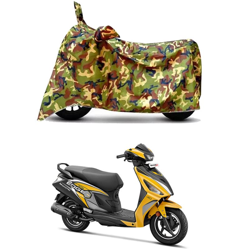 Image of Waterproof 100% PVC Coated Bike Scooty Two Wheeler Body Cover Compatible for Hero Maestro Edge 125 /UV-Rays /Heat Protection /Birds Dropping /Scratchproof /Dust Proof [6X6 Jungle Print]