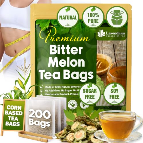 Lavendium Bitter Melon Tea Bags, Bitter Gourd Tea, Caffeine-Free, 200 Count