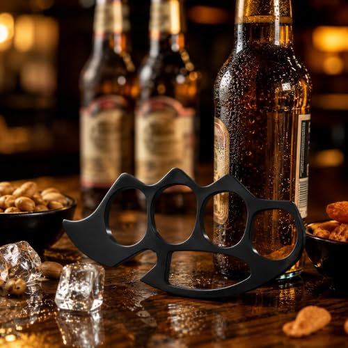 Image of Heavy Duty Metal Bottle Opener - Stainless Steel Grip-Style Design, Rust-Resistant, Durable & Portable Bottle Opening Tool for Home, Bar & Outdoors