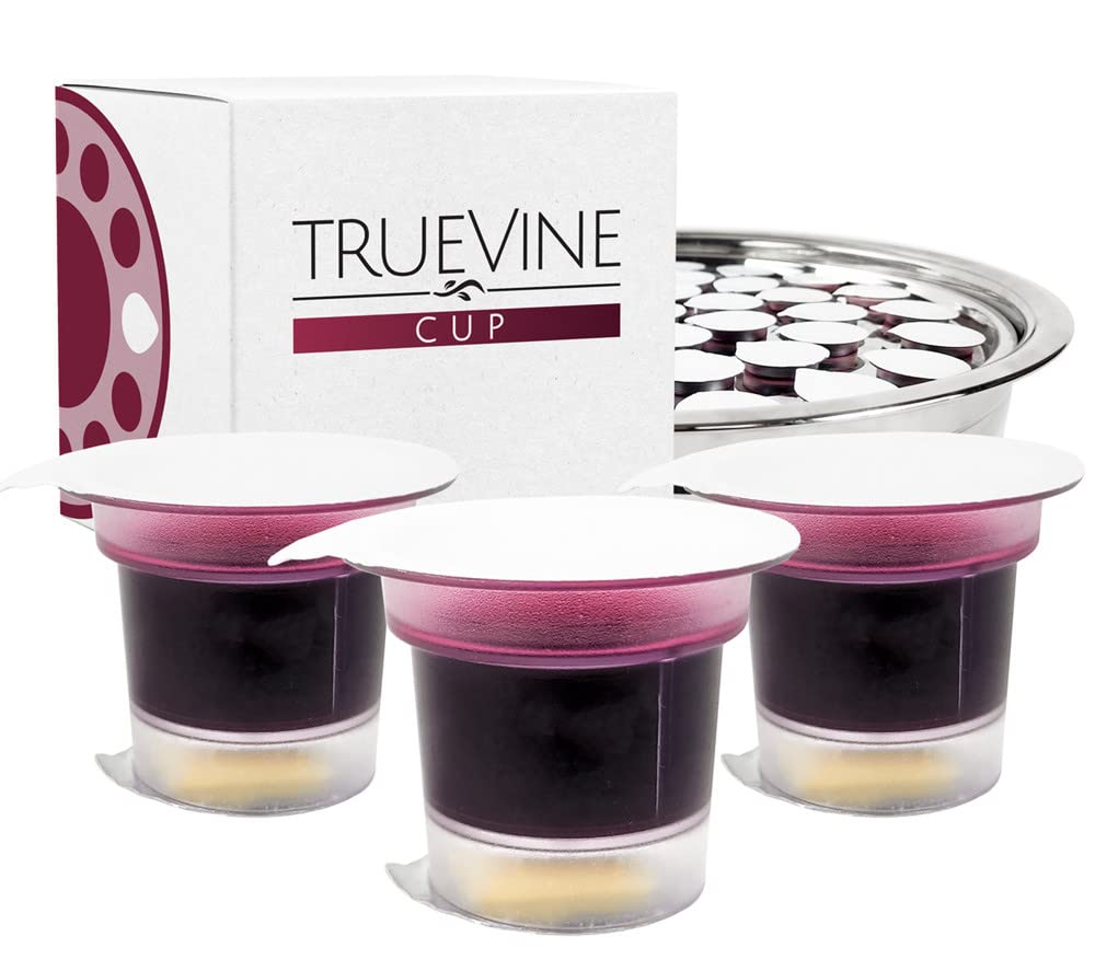 TrueVine Communion Cups and Wafer Set Prefilled Cups with