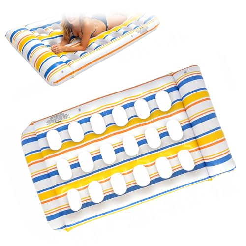Flotadores de piscina – Reposacabezas flotante, silla flotante para tomar el sol, sillón reclinable ergonómico de agua, cama de agua portátil de verano, cómodo flotador de relajación para vacaciones