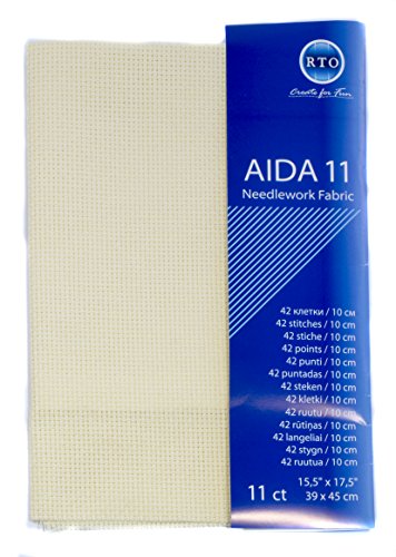 RTO Aida 11 Count, Tessuto in Puro Cotone, Colore