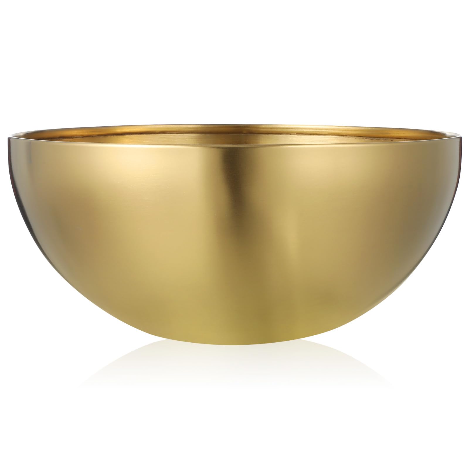 Operitacx Stainless Steel Bowls Soup Cereal Bowls Large Capacity Salad Bowls Korean Soup Rice Noodle Ramen Bowl Kitchen Food Container Gold 6inch (Golden L)