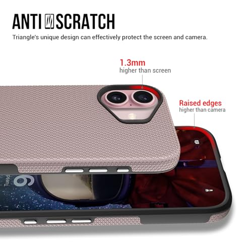 Image of NOXO Ultra-Hybrid Triangle Back Case Cover for iPhone 17, | Shockproof Design | Camera Protection | Soft TPU & Rugged PC | Bumper Case Cover for iPhone 17, (Aureate Pink)