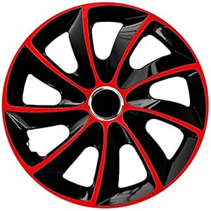 Radzierblende STIG EXTRA schwarz/rot 15 Zoll 4er Set