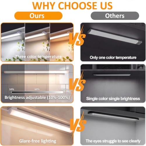 Image of Hoteon Under Cabinet Light, 50cm /20inch USB Batten Light with 3 Color Modes