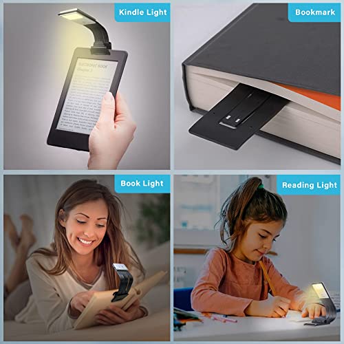Vekkia Bookmark Book Light, Clip On Reading Lights For Books In Bed, Infinite Brightness Levels, Soft Light Easy For Eyes, Built-In Usb Cable Easy Charge. Perfect For Readers & Kids #TOP2
