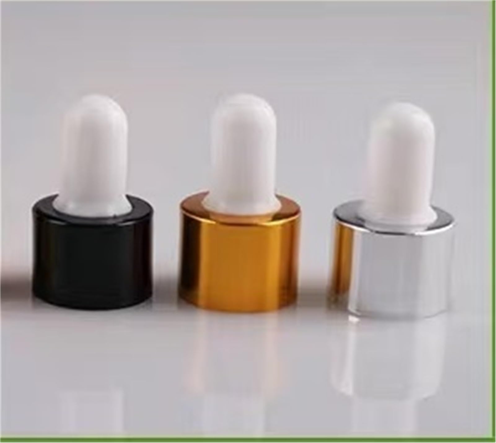 10 unids/lote de 5ml a 100ml, botella de aceite refinado de vidrio redondo azul de laboratorio con goteros de vidrio, círculo dorado for experimentos escolares(100ml)