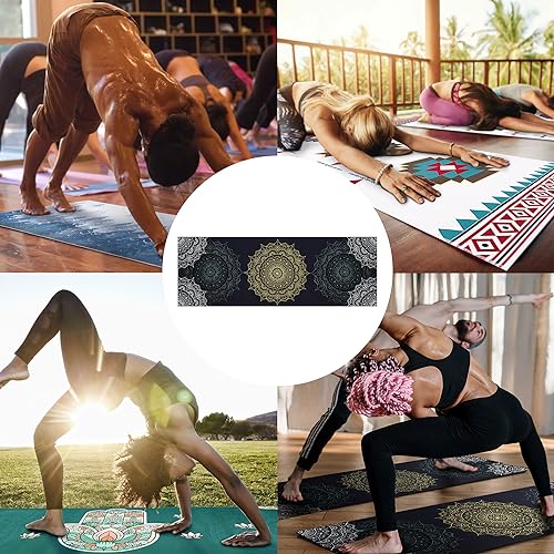 image for BagYG Yoga Mat Towel with Corner Pockets - Microfiber Yoga Towels for 