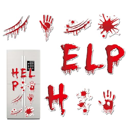 Imanes De Halloween Terrorizantes - 10 Pegatinas De Coche De Hielo De Sangre, Imanes De Refrigerador De Miedo | Imanes Decorativos De Miedo, Pegatinas Para Imanes De Puerta De Garaje, Autoco