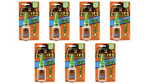 Gorilla Super Glue Gel, 15 Gram, Clear, (Pack of 7)