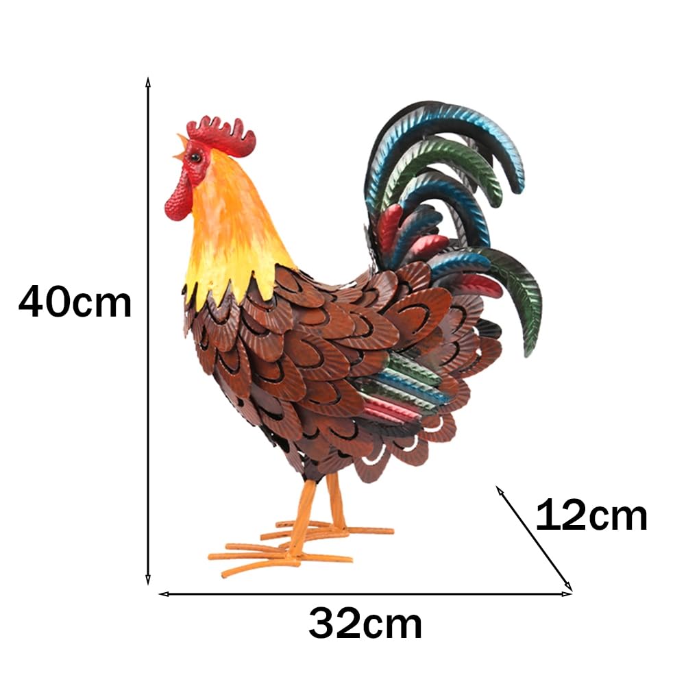 Decorazioni Galline Metalliche Per Esterno - 5 Pezzi In Ferro, Per Giardino, Cortile, Design Dettagliato