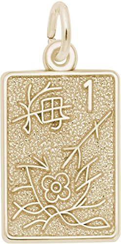 Rembrandt Mahjong Tile Charm - Metal - Gold-Plated Sterling Silver