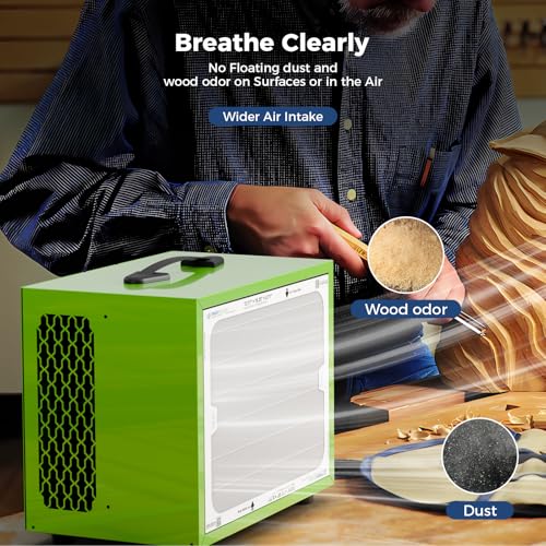 ALORAIR Portable 2 Stage (580/780 CFM) Intake Air Filtration Systems Woodworking with Strong Vortex Fan, Movable Air Filter for Garage, Home, Workshop, Bench Top, Shop Dust Collectors, Purecare 780S
